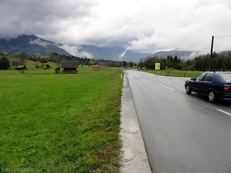 Walking along the quiet roads, enjoying the mountains.
