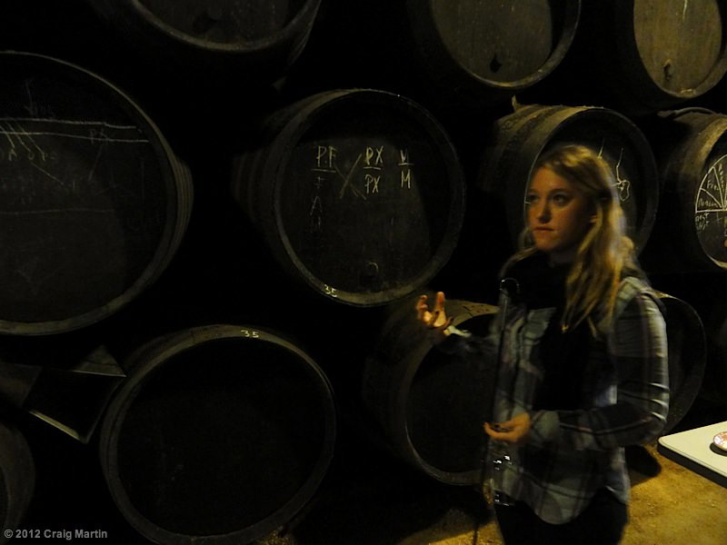 Travel diary 2012 7 Miriam explains the wine.