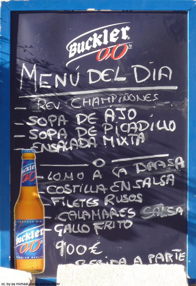 Menu del dia sign