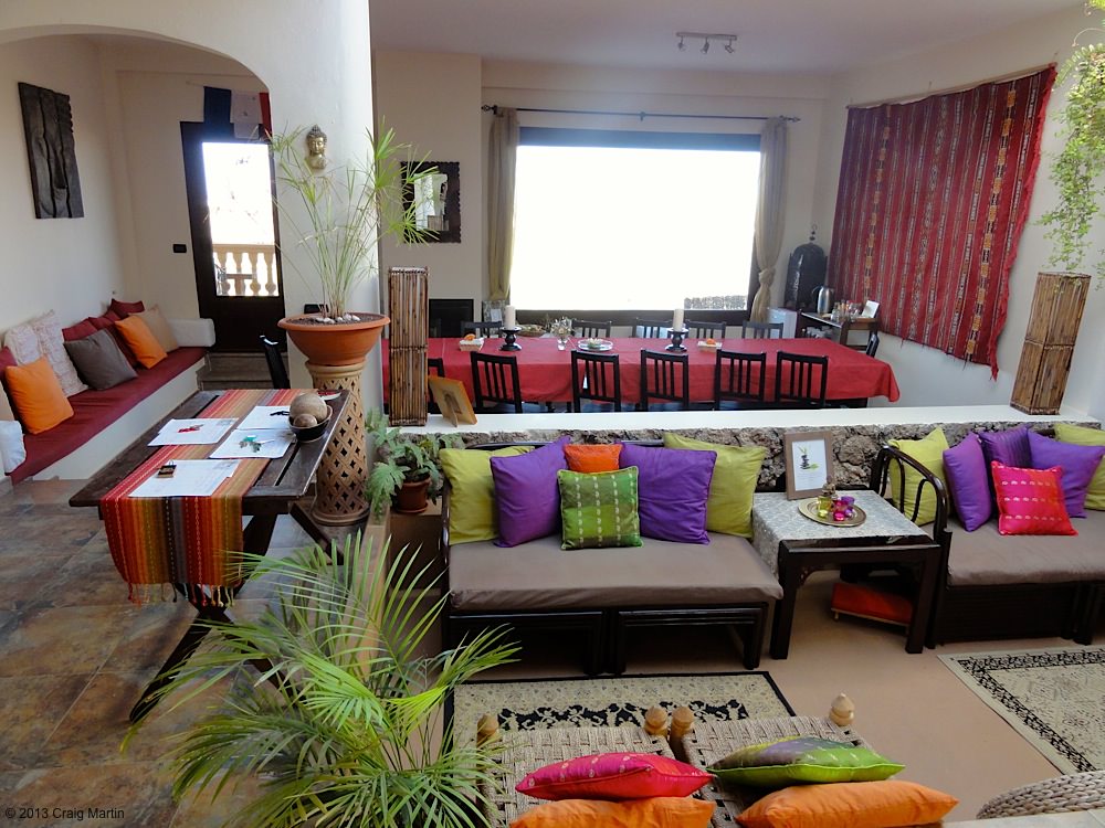 The main room at Villa Azul.