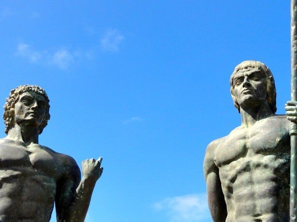 Detours are awesome -- we saw these statues and great views at the top of the hill.