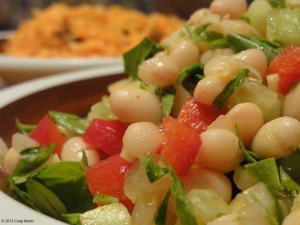 Easy recipes for travel 4 Bean salad and carrot salad.