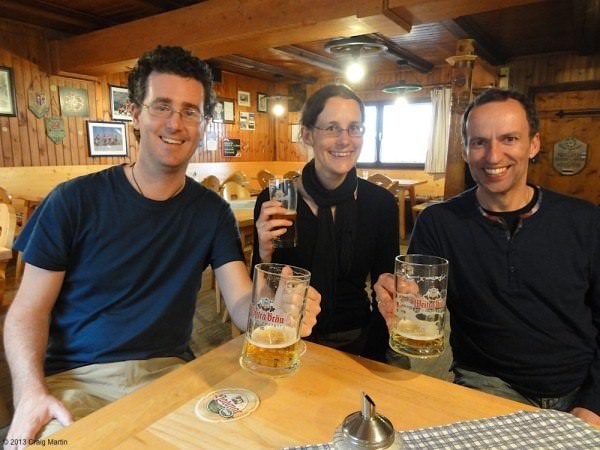 In the mountain hut.