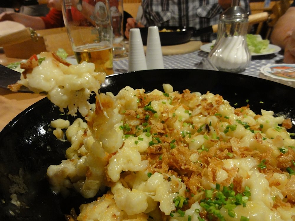 Delicious food in the mountain hut.