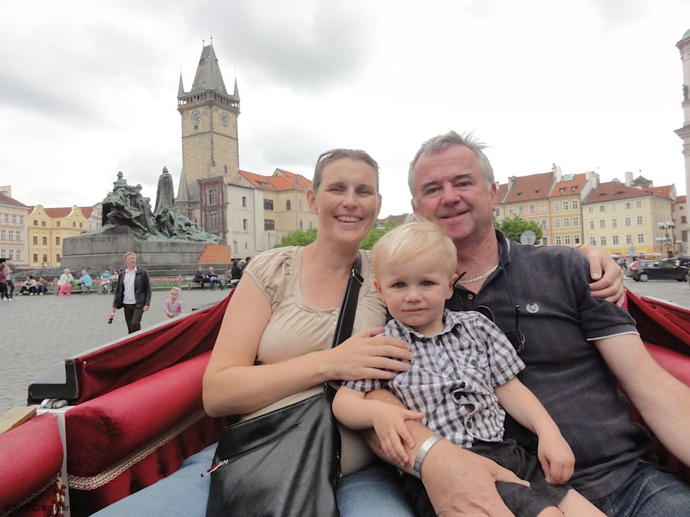 The family in the carriage.