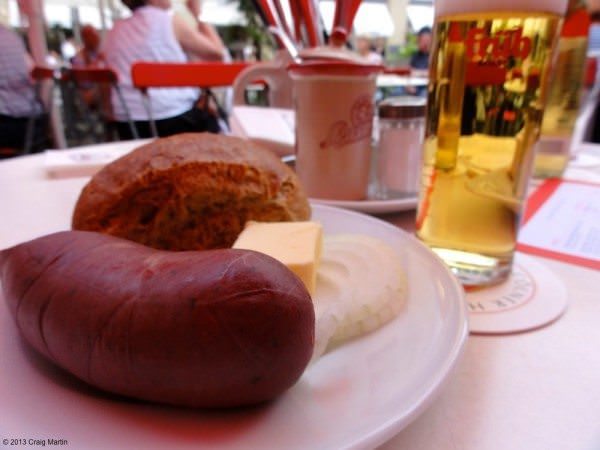 with some k&ouml;lsch caviar (blood sausage for the rest of us!).