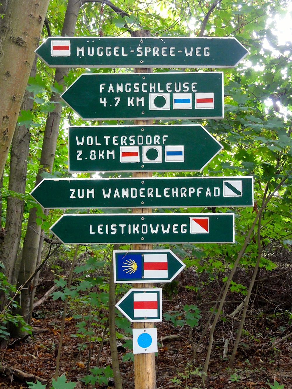 One of the signposts on the 66 Seen walk.
