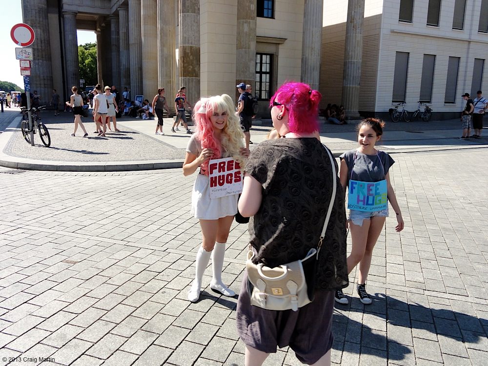 Christina gets a free hug.