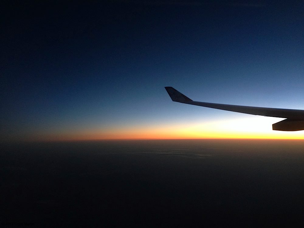 Should have been sleeping. Looked out the window instead.