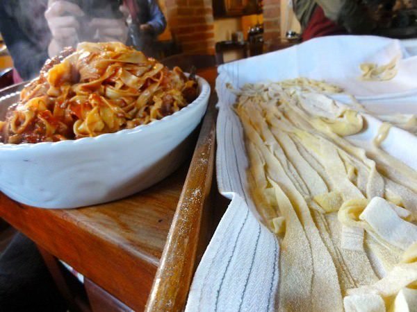 Pasta, before and after.