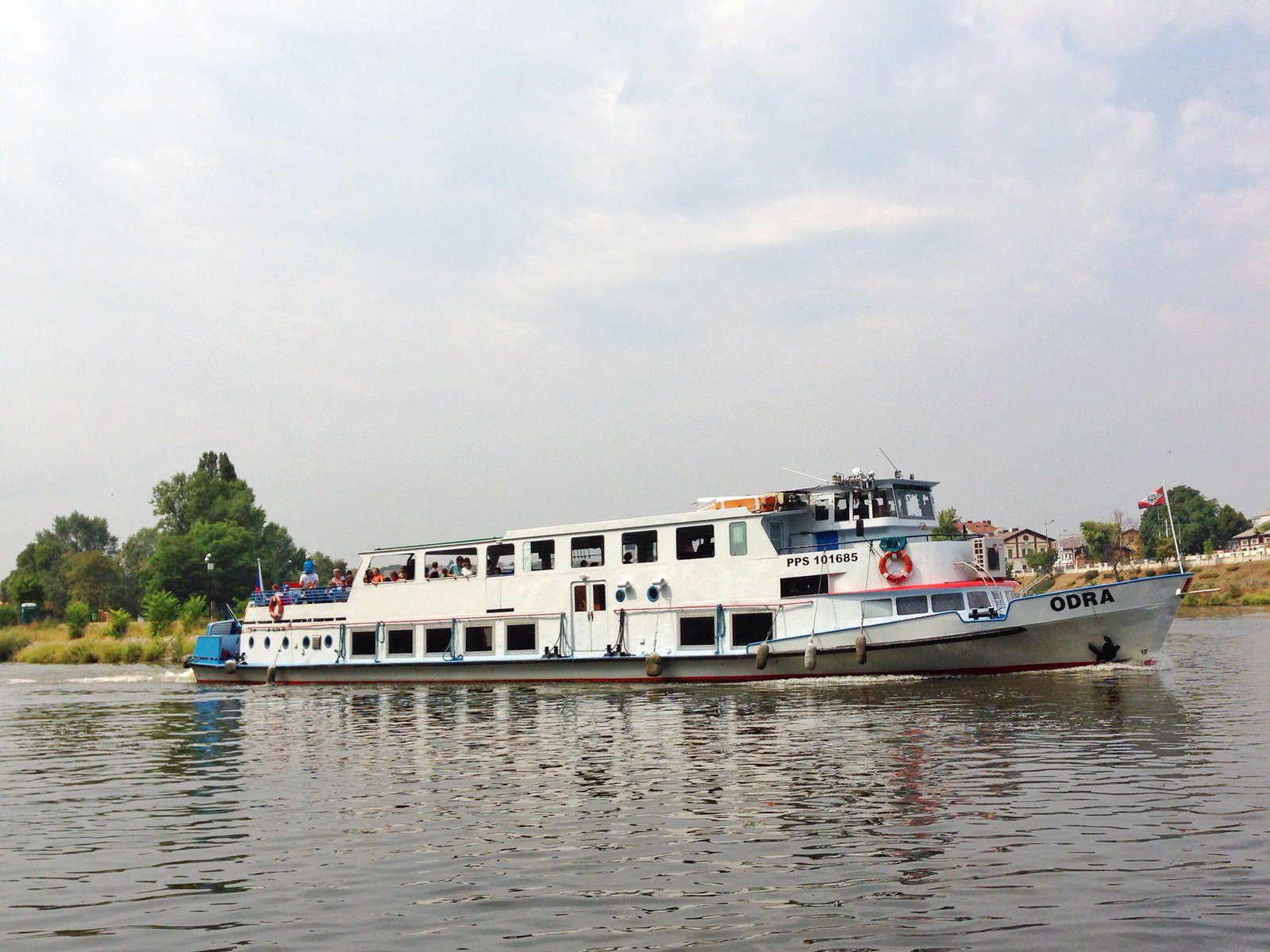 Boat on Vltava River Prague Czech Republic