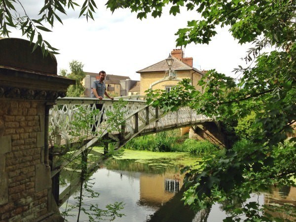 Travel diary: Oundle, UK 1 Craig on a bridge in Stamford UK.