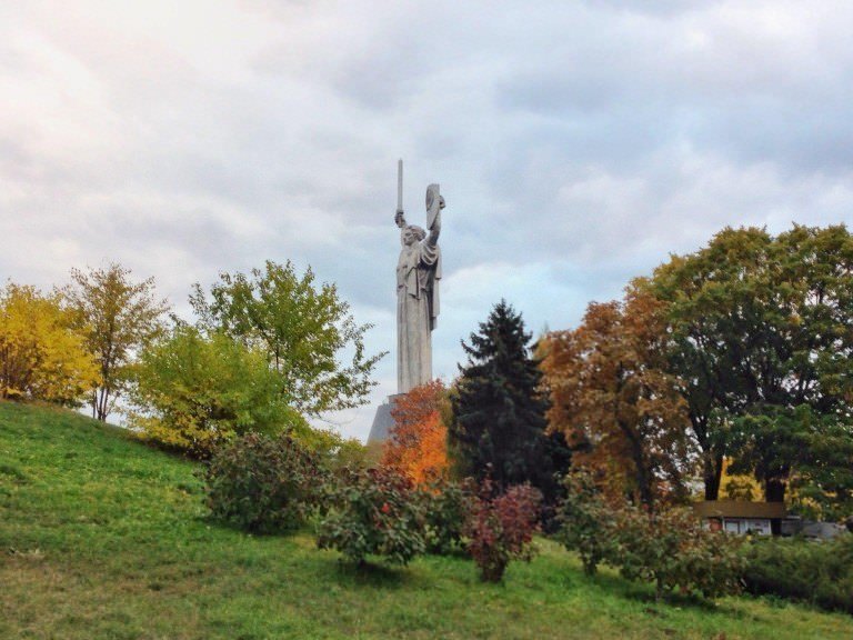 The Mother Motherland monument in Kiev.