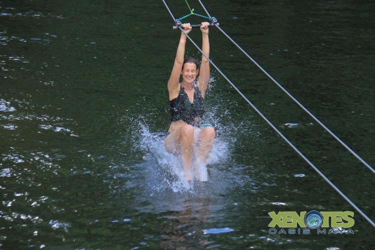 Linda and a cenote in Mexico
