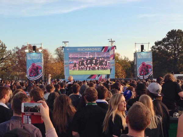 2015: A year of indie travel 11 Watching the big game at the rugby fanzone in Richmond.