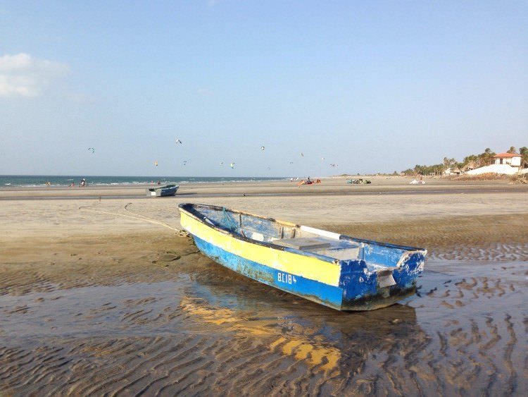 How to get to and around Panama podcast 5 Boat on a beach in Punta Chame Panama