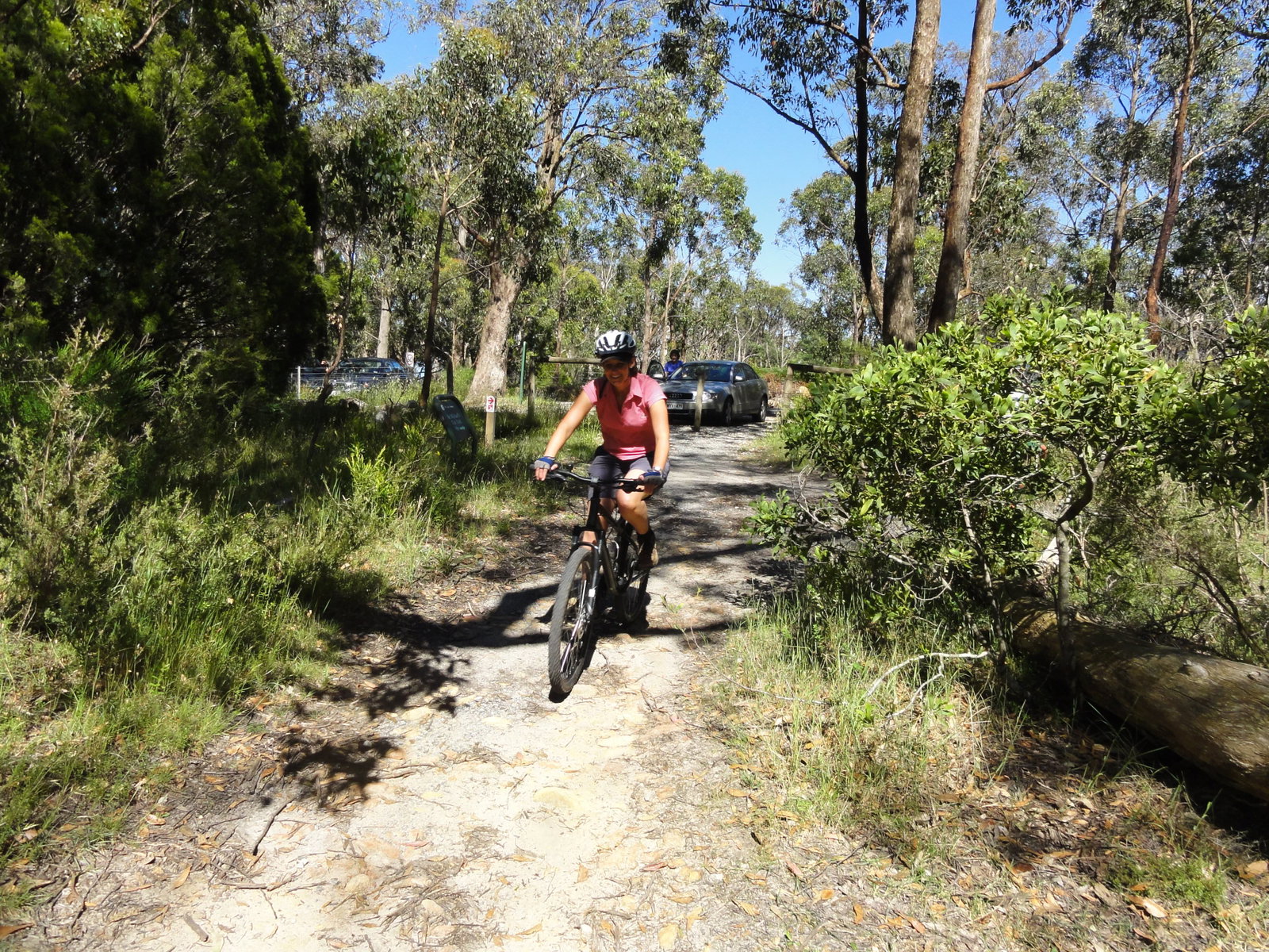 Linda on a bike in Australia