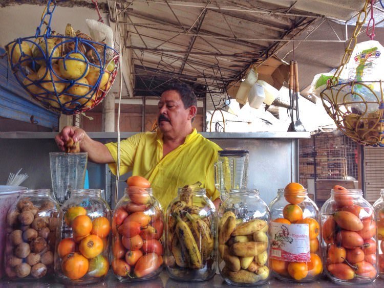 Juice at market Cartagena Colombia