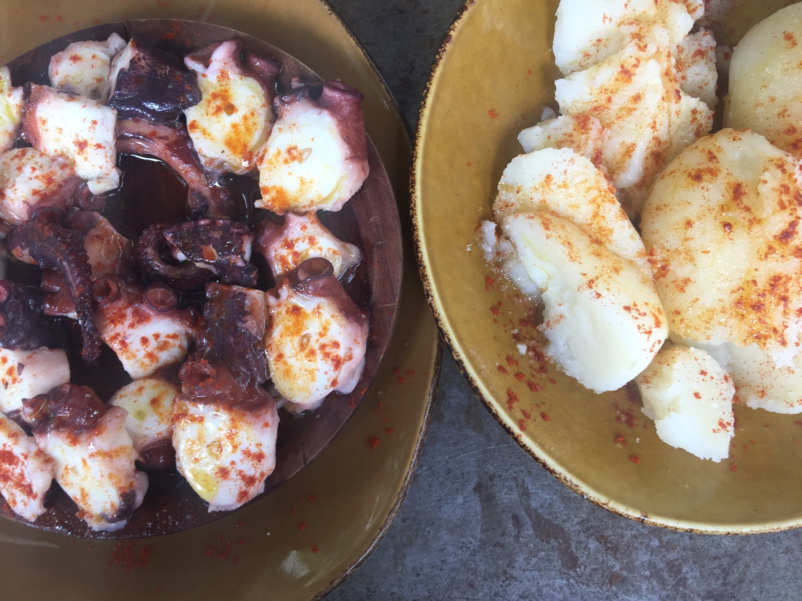 Pulpo for lunch in Coru&ntilde;a Spain
