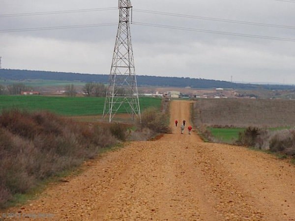 24 pilgrims on the road ahead - via de la plata - camino de santiago - spain Pilgrims on the road ahead