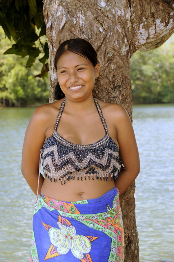 Young woman- member of the Ember&aacute; Parara Puru of Panama