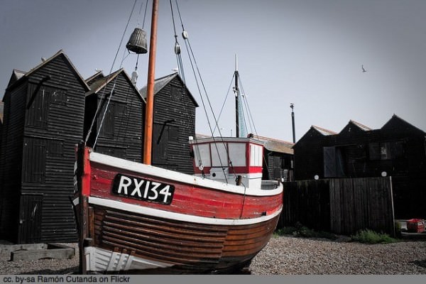 Boat in Hastings UK by Ram&oacute;n Cutanda