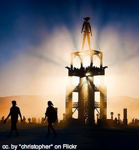 Burning man image square usa