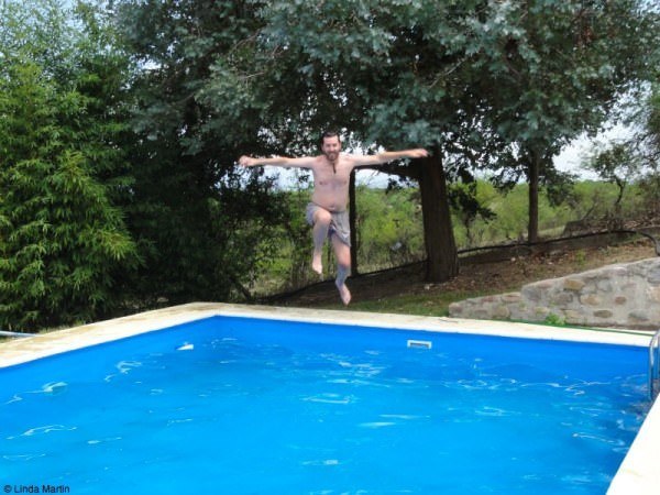 Craig jumping into the pool Craig jumping into the pool