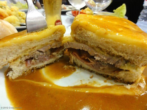 Francesinha cheese and meat sandwich in Porto, Portugal Francesinha cheese and meat sandwich in porto portugal - Travel diary 2012