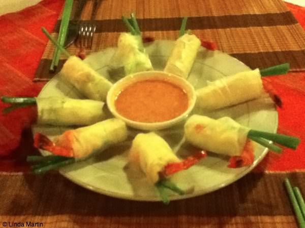 Fresh spring rolls in Mui Ne, Vietnam