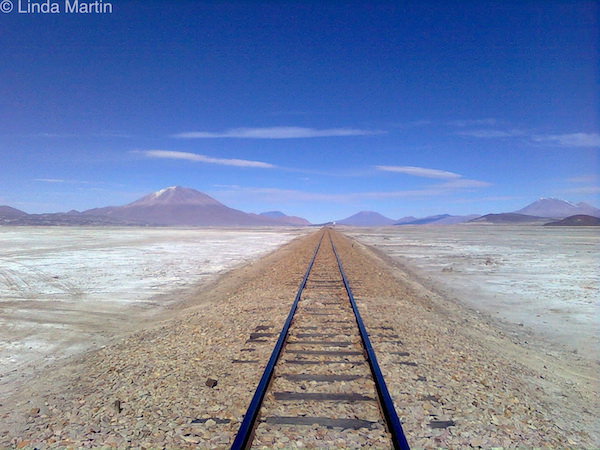 Railway lines, Salt flat, Bolivia Image0270 e12728560887551 - South America travel podcast: Peru and Bolivia