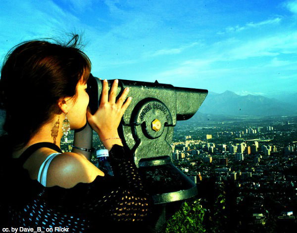 Solo female travel in Santiago, Chile 2 Woman looking at Santiago Chile