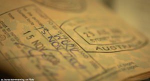 Work visa passport page Work visa passport page
