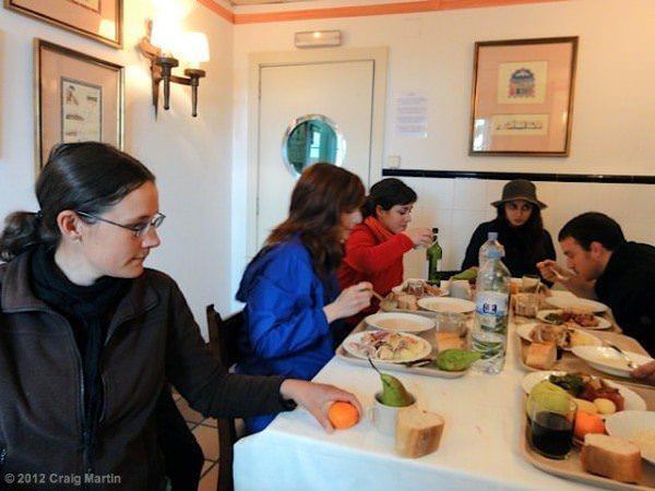 camino de santiago free pilgrim meal 03 03 In the dining room