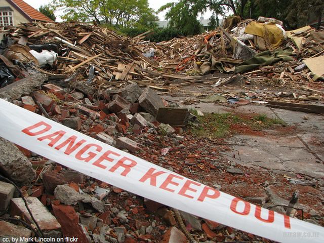 travel safety earthquake damage - danger keep out