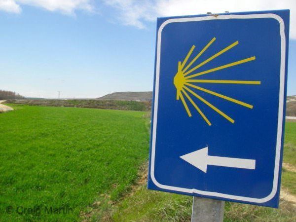 Camino de Santiago podcast 1 scallop sign Camino de Santiago - Camino de Santiago podcast